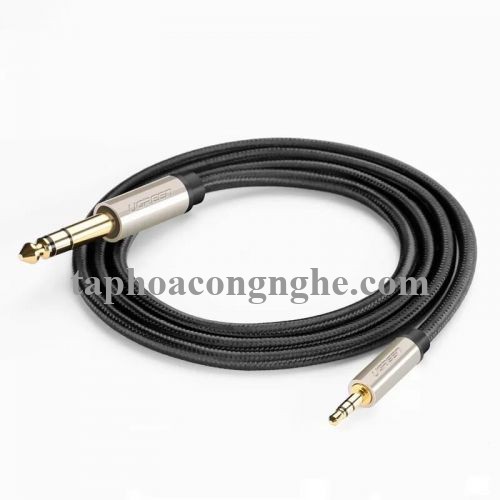 Ugreen 40801 0.5M màu Đen Cáp âm thanh 3.5mm sang 6.5mm cao cấp AV127 30040801